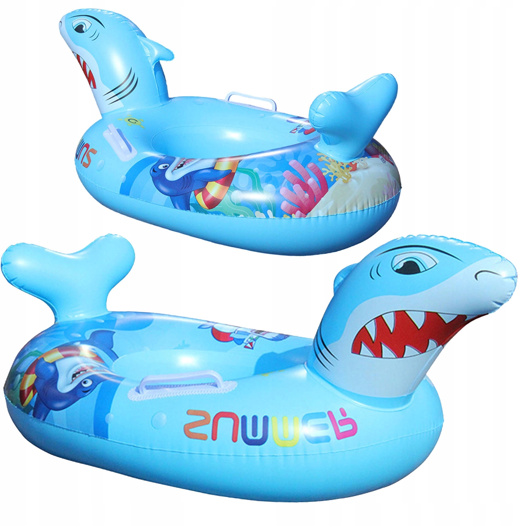 FELFÚJHATÓ GUMICSÓNAK GYEREKEKNEK ÚSZÓ MATRAC CSÓNAK CÁPA ÜLÉS XXL EAN (GTIN) 5907419735255