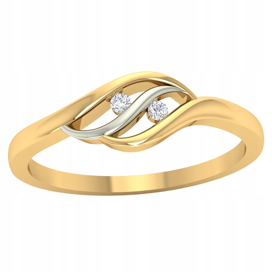 Moderní Prstýnek Ze Zlata 585 Fala Zirkony