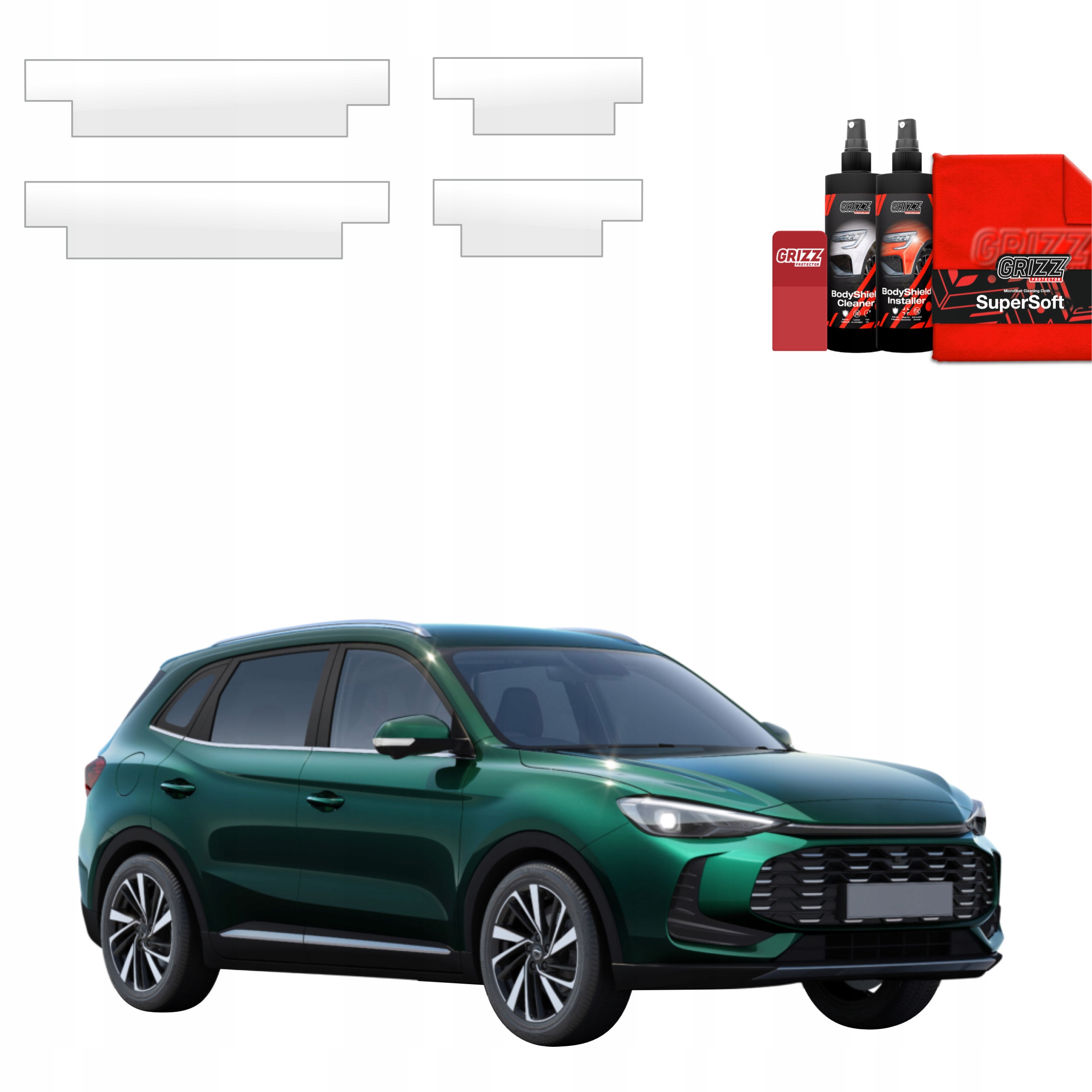 4v1 Fólie Ppf dýha na prahy pro Mg Zs Hybrid+ (2024-2025) Grizz