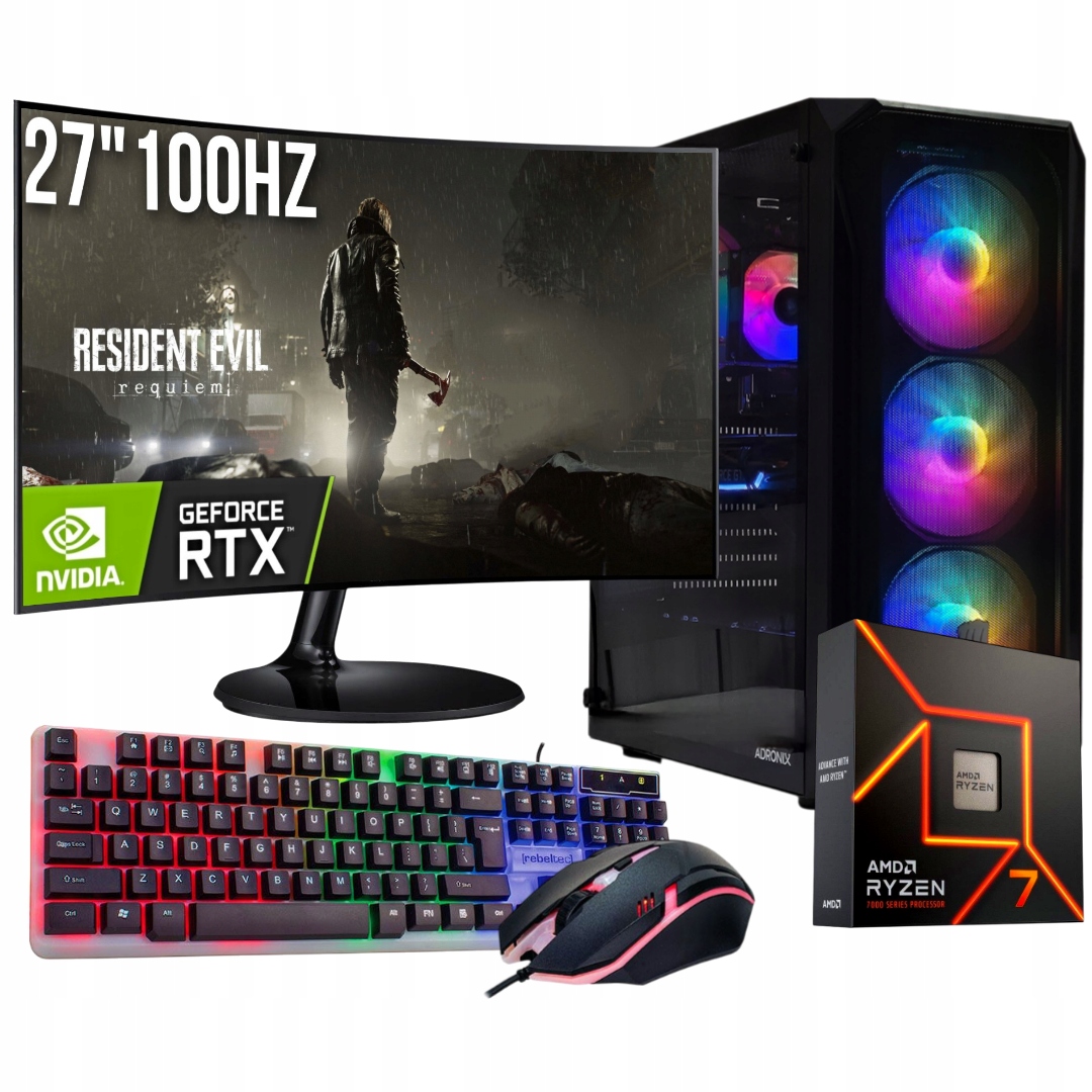 Herní Set Zen Fury R7 9800X3D/32GB/RTX5060/1TB M.2 SSD/W11/27"100Hz