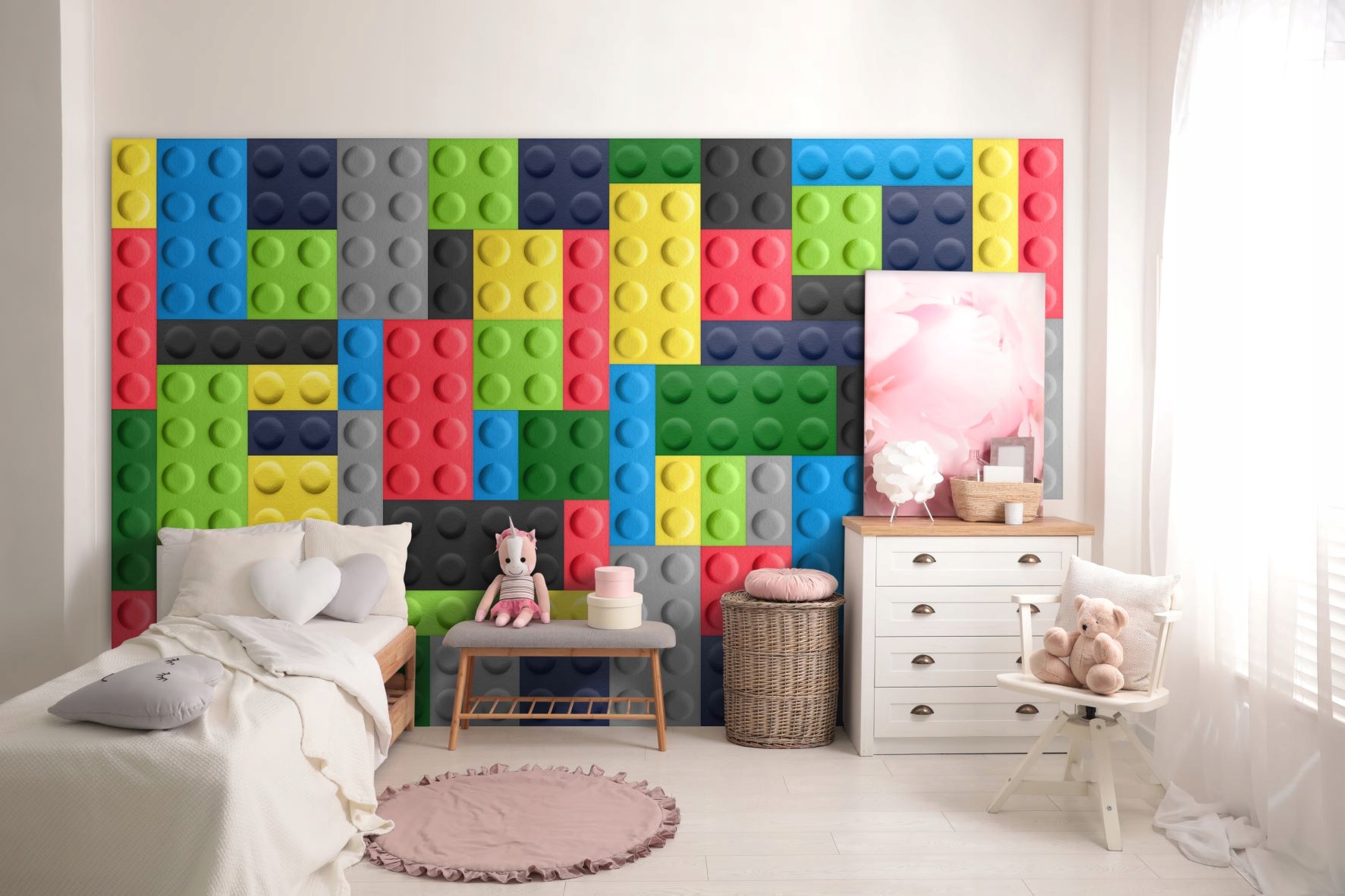 PANELE ŚCIENNE MIĘKIKE KLOCKI FILCOWE 15X15 SOFT Waga produktu z opakowaniem jednostkowym 0.2 kg