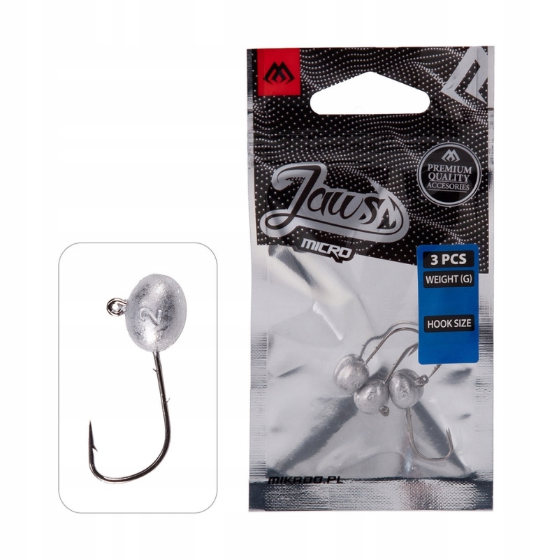 Mikado Główka jigowa Jaws Micro 2g rozm. 1 op. 3 szt.