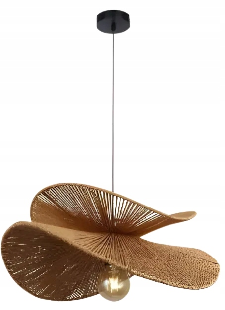 Lampa Sufitowa Loftowa Naturalne Materiały Brązowa Abażur