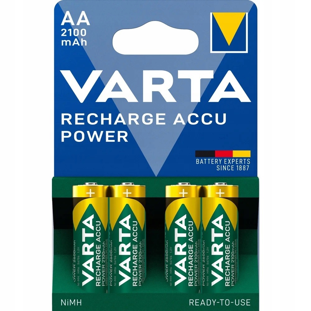 4x AKUMULATORKI BATERIE AA R6 Varta Ni-MH 2100mAh