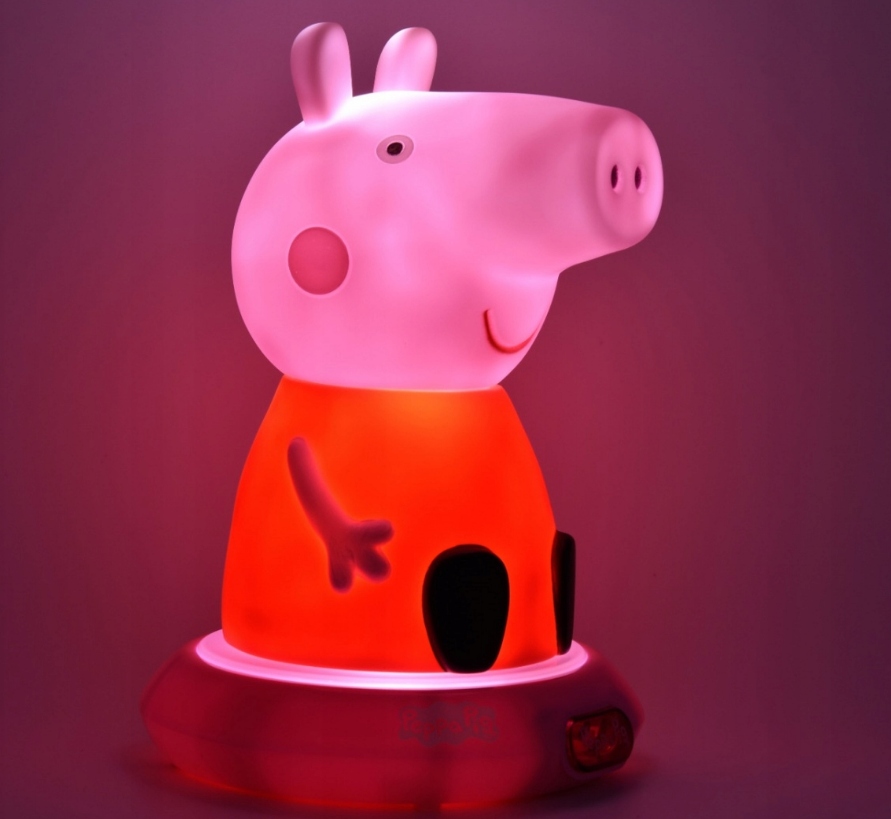 ŚWINKA PEPPA PIG LAMPKA NOCNA 3D LED Kolor dominujący róże i fiolety