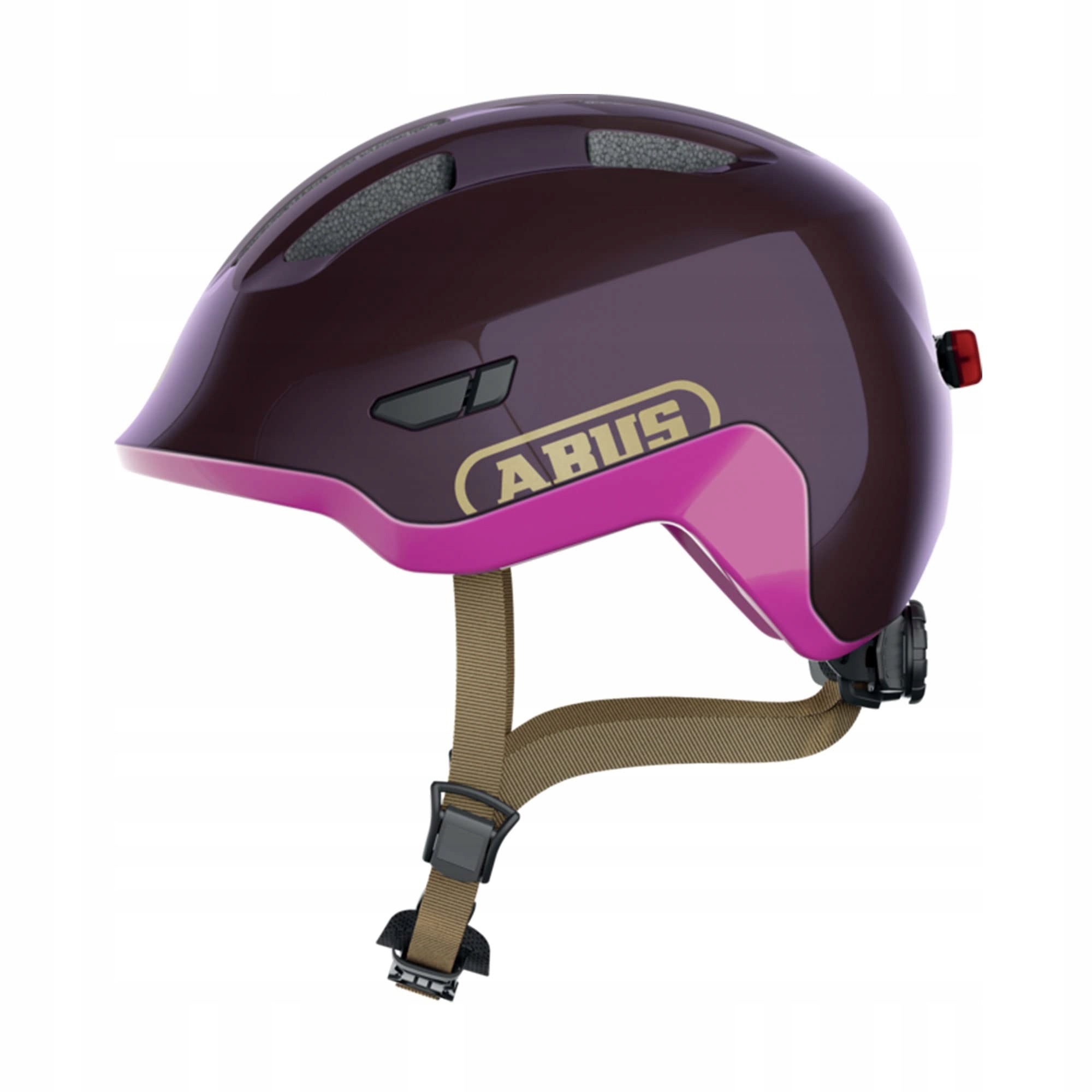 Kask Rowerowy Hulajnogę dziecięcy fiolet Abus Smiley 3.0 Ace Led S 45-50cm
