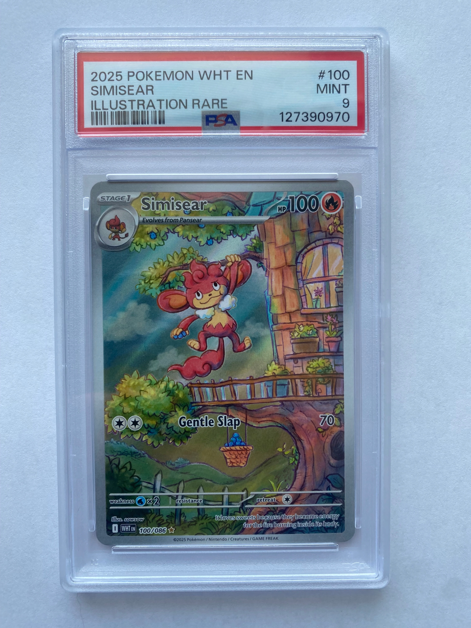 PSA 9 / Karta Pokemon: Simisear (WHT 100) / White Flare
