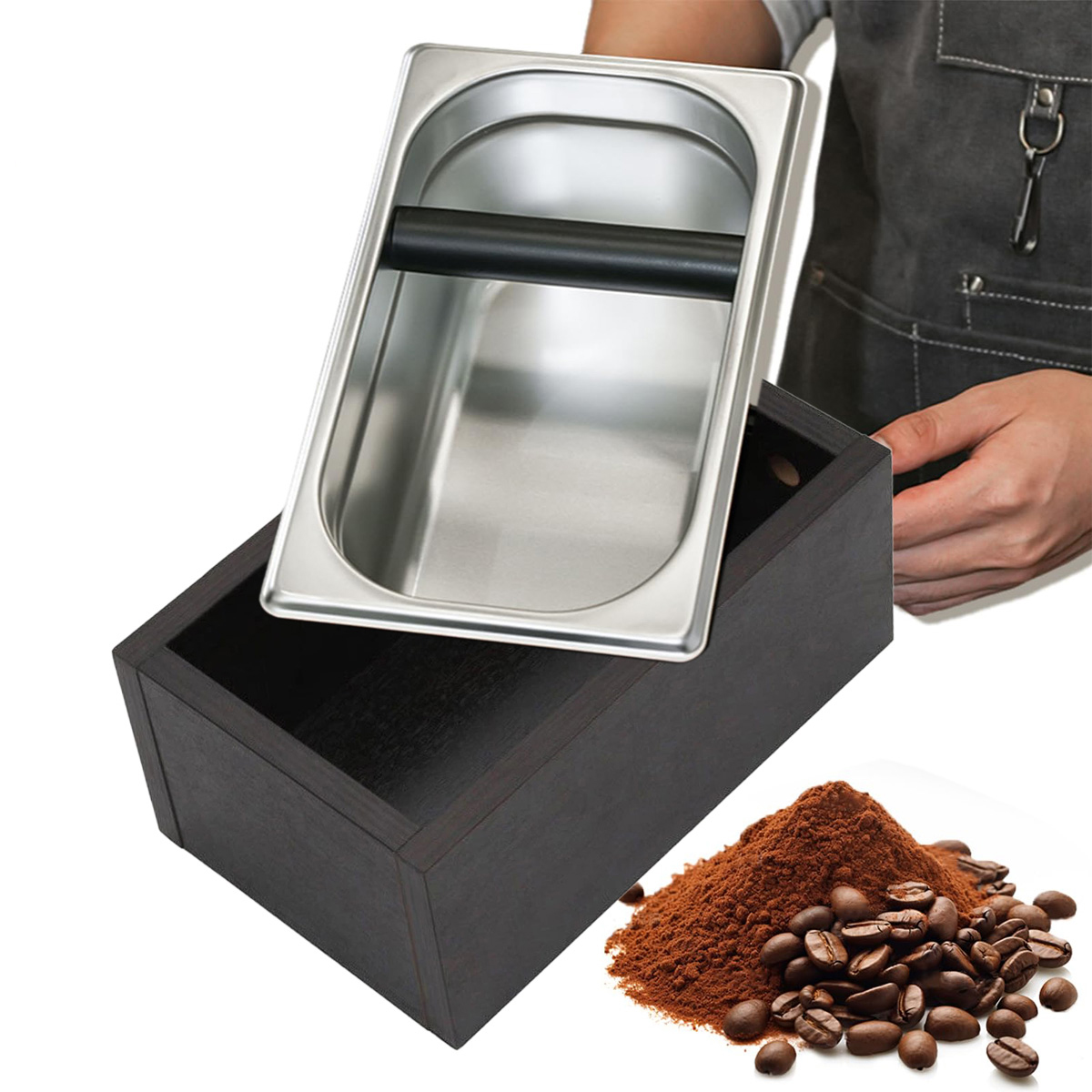 Levně Na Sedlinu Z Oceli Pro Kavárny Nerezová Ocel Odrážedlo Knock Box