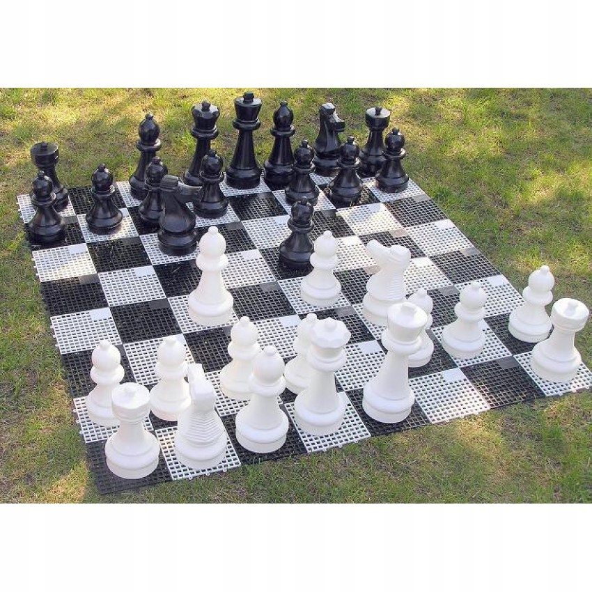 Szachy ogrodowe/tarasowe: figury szachownica król 30 cm