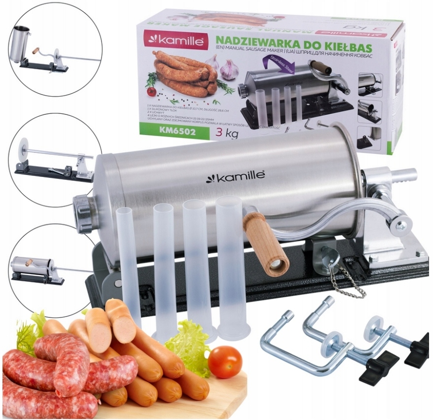 Nadziewarka Maszynka Do Kiełbas Wędlin 4 x Szpryca 3kg