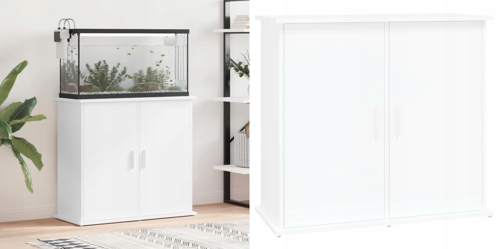 Levně Bílá, Skříňka pod akvárium, 81x36x73 cm, materiál na bázi dřeva