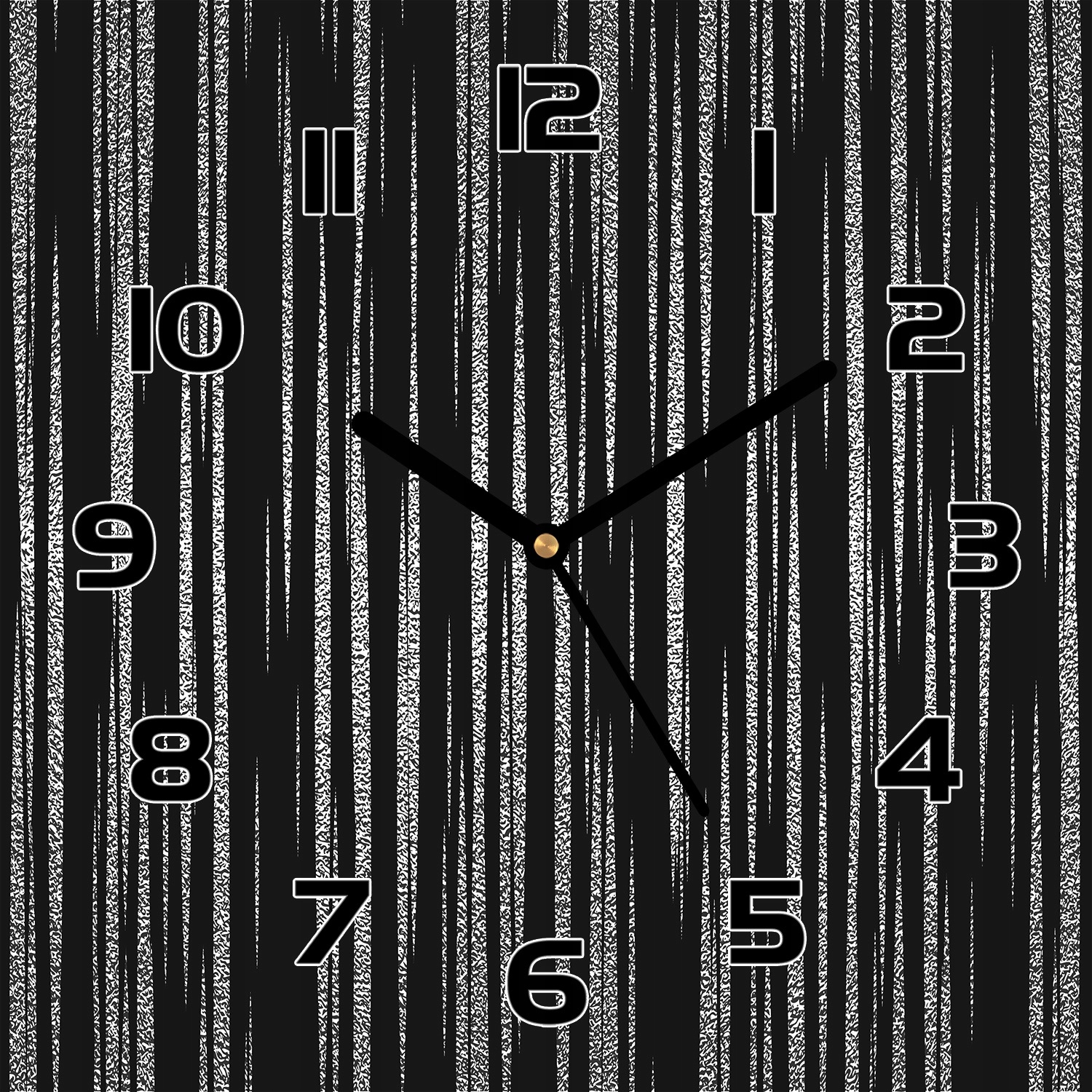 

Zegar na szkle Abstrakcyjny czarny projekt 30x30cm