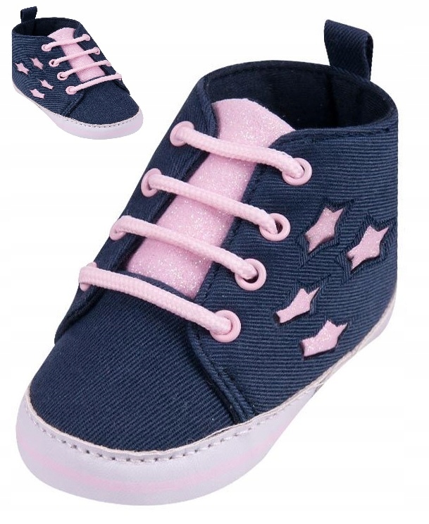 

Buciki Niemowlęce Bawełniane Trampki Granat 6-12M