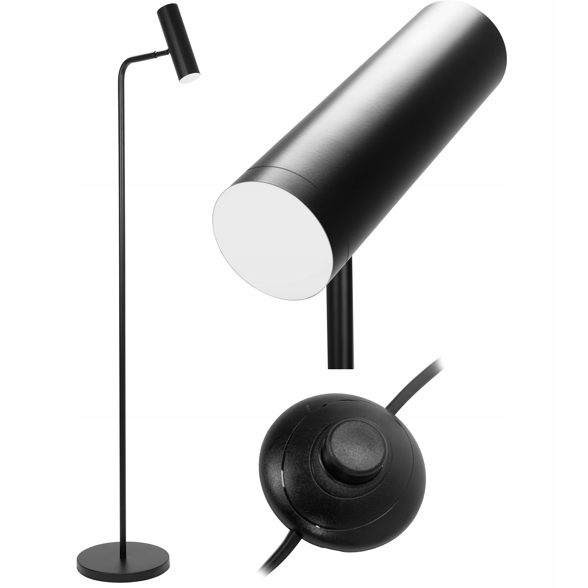 Podlahová Stojací Lampa Black Loft Černá Modern
