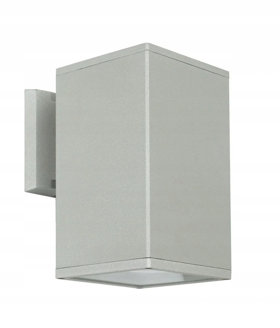 Venkovní nástěnné svítidlo do zahrady, šedá, obdélníková trubka, 20 cm, IP54 Su-ma