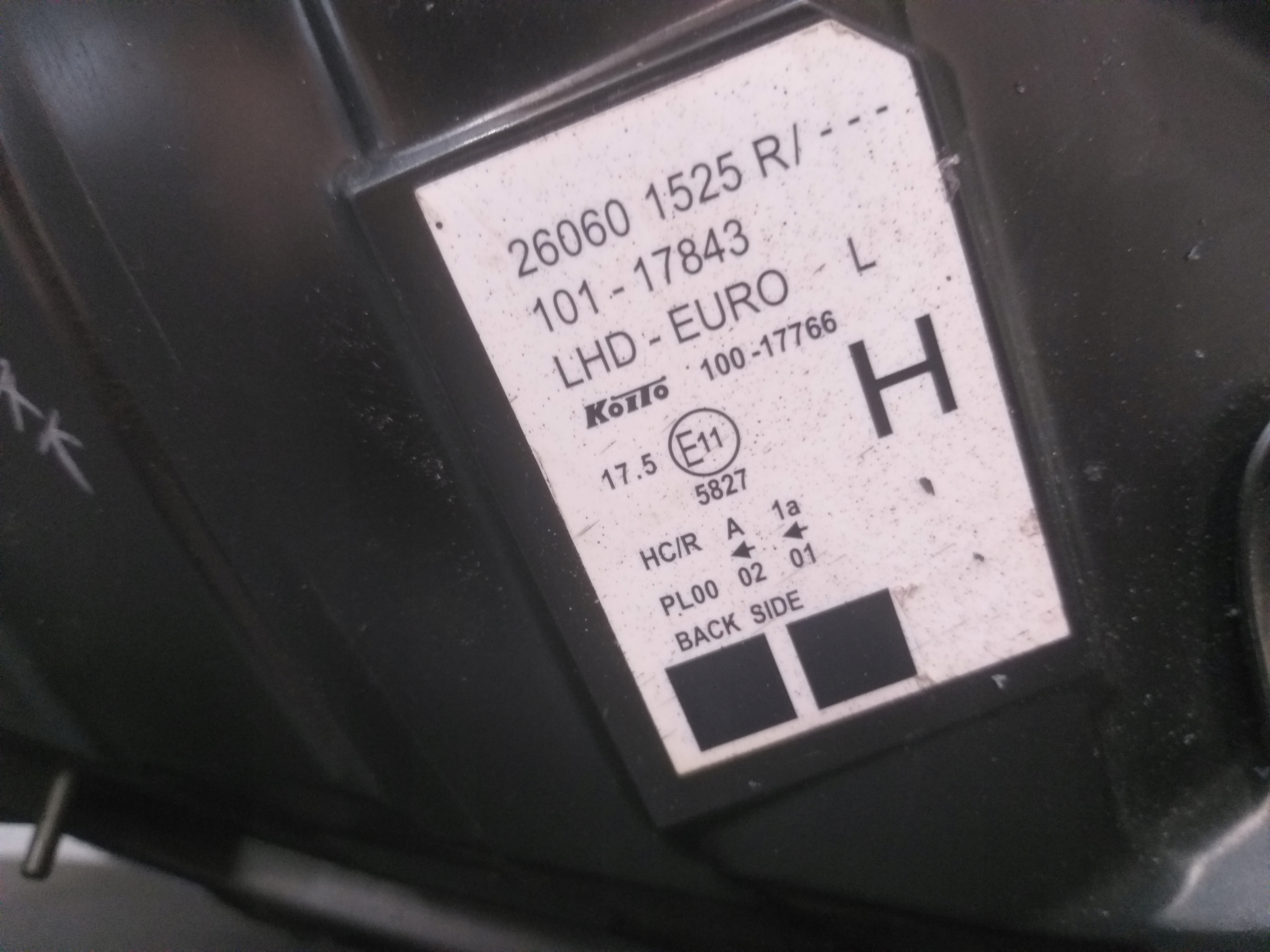 LIGHT FRONT LEFT RENAULT KANGOO II 2 LIFT 12- 260601525R