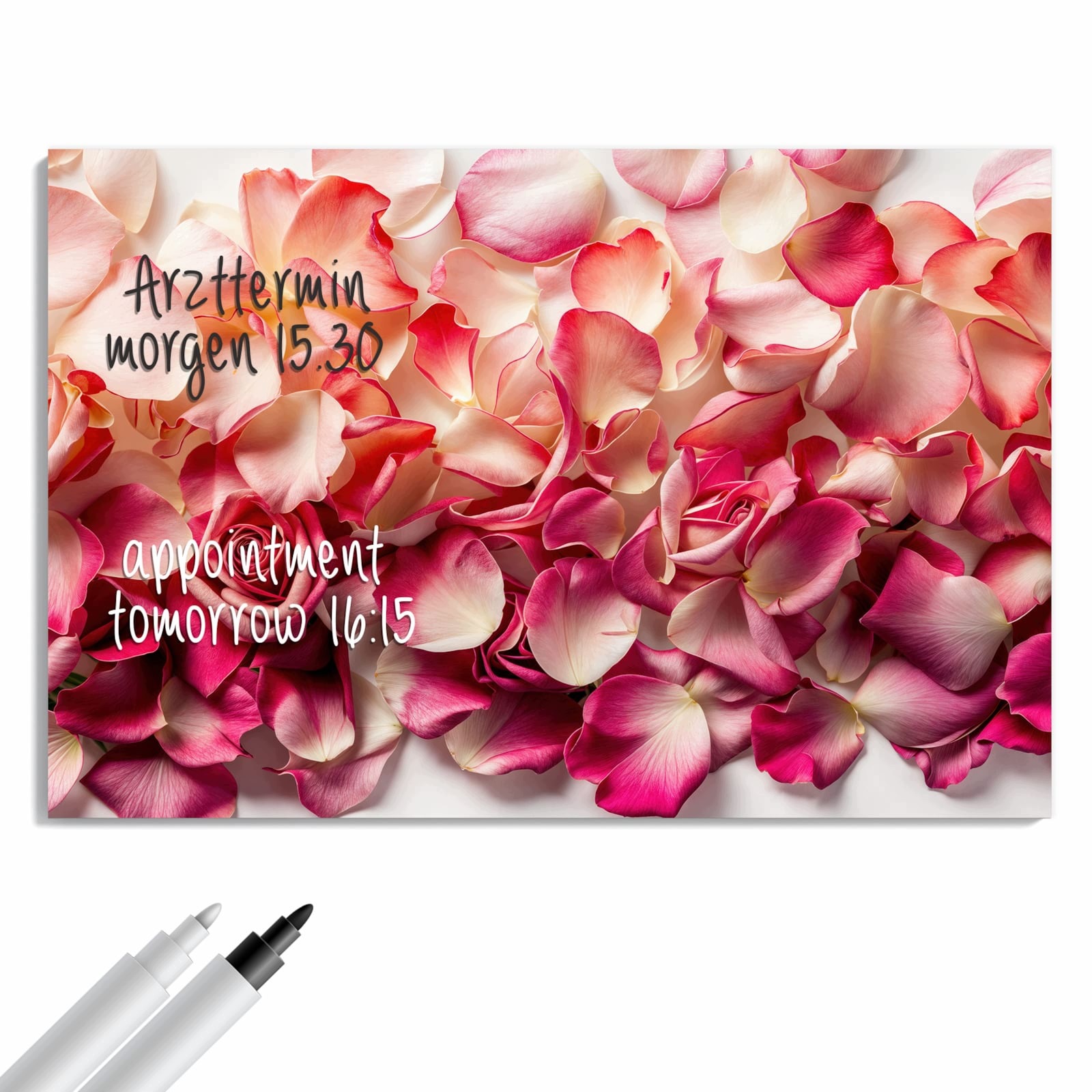 Magnetická tabule Okvětní lístky růže Hra barev 60 × 40 cm