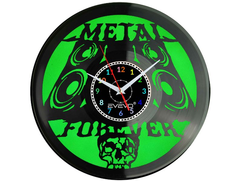 Metal Forever Eternal Nástěnné Hodiny Fluorescenční Pozadí Vinylová Deska Prez
