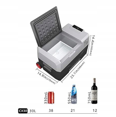LODÓWKA KOMPRESOROWA TURYSTYCZNA SAMOCHODOWA ZAMRAŻARKA EVO 30L 12/24/230v Zasilanie gniazdo zapalniczki samochodowej sieciowe