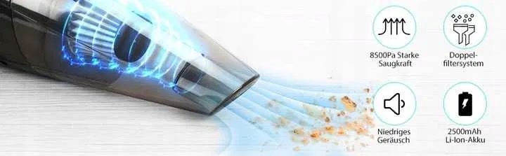 Ręczny Odkurzacz Bezprzewodowy Z Końcówkami i Torbą Moc 120 W Led + GRATIS Marka bez marki