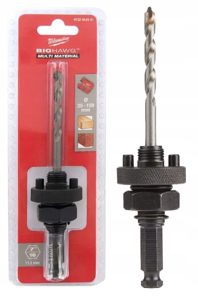 Milwaukee Wiertło prowadzące Uchwyt do otwornic Big Hawg Adapter Hex 25-159