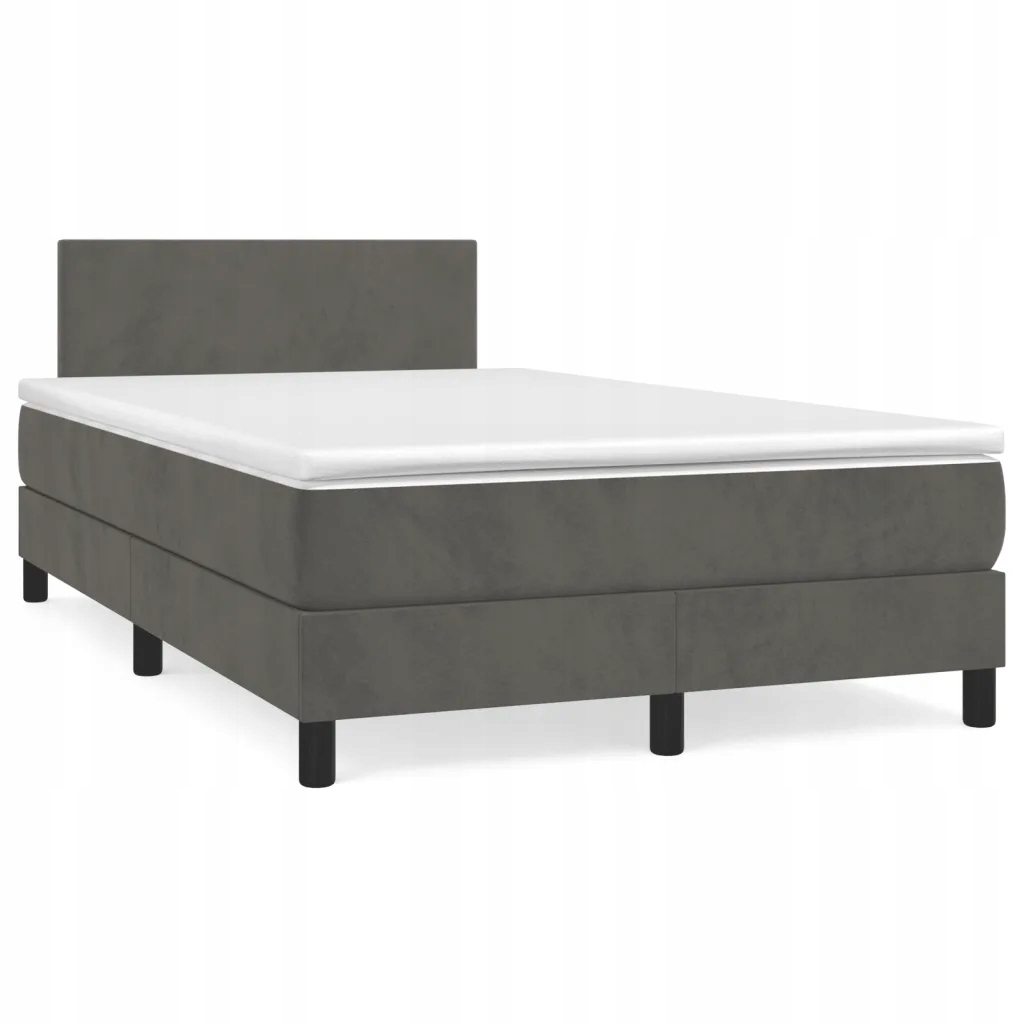 Box spring postel s matrací tmavě šedý 120x190 cm samet Šedá 3269826