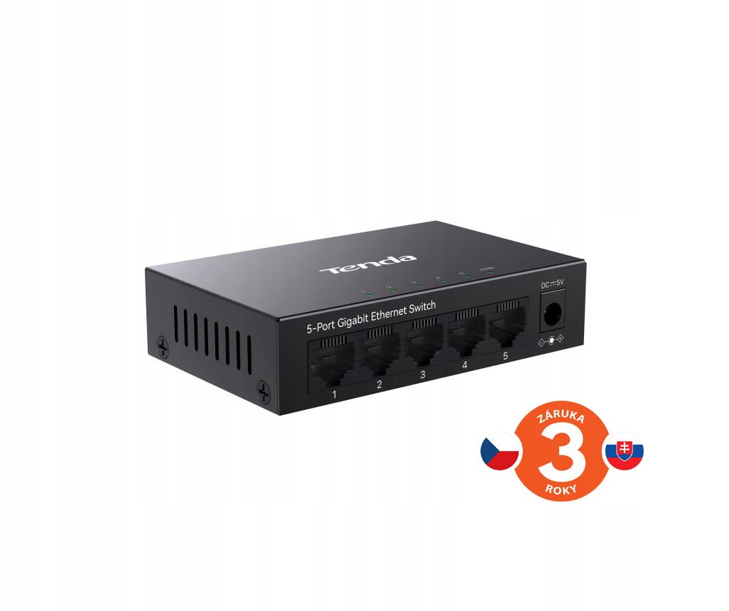 Tenda TEG1005M 5x 10 100 1000 Mbps Metalowy Switch, Fanless