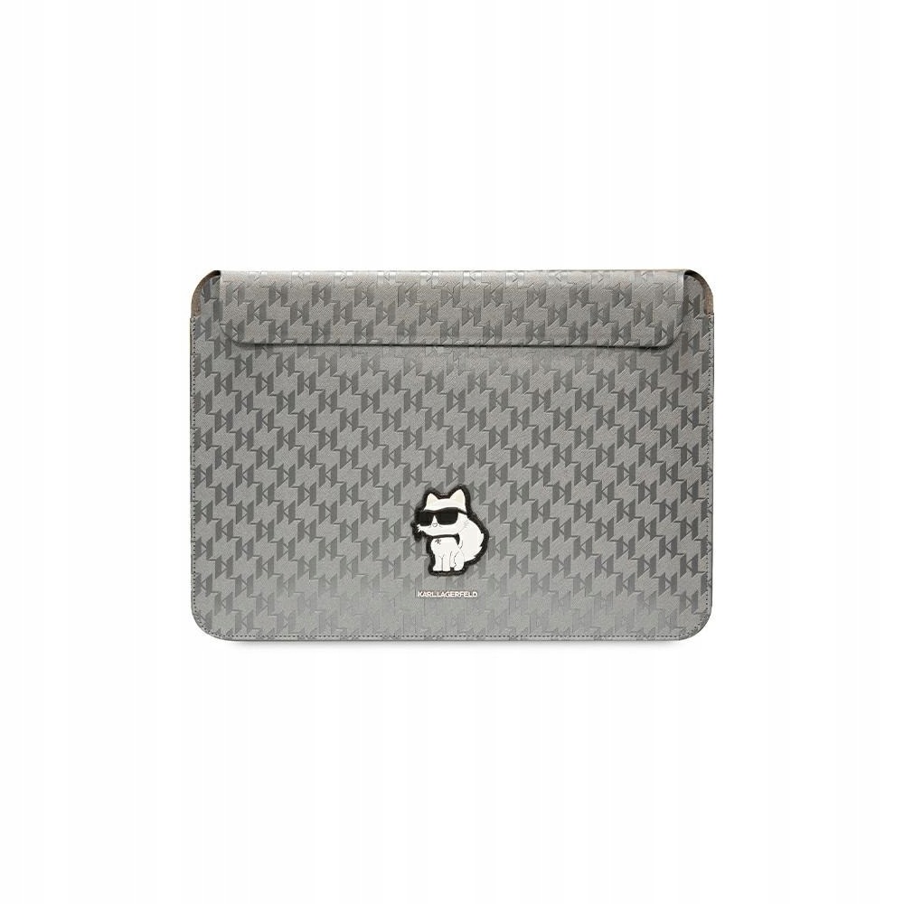 Pouzdro Karl Lagerfeld Sleeve 14 palců Saffiano Monogram stříbrné