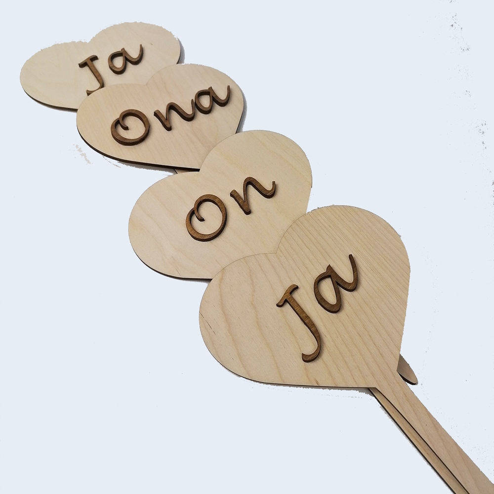 

On Ona Ja rustykalne tabliczki do gry weselnej