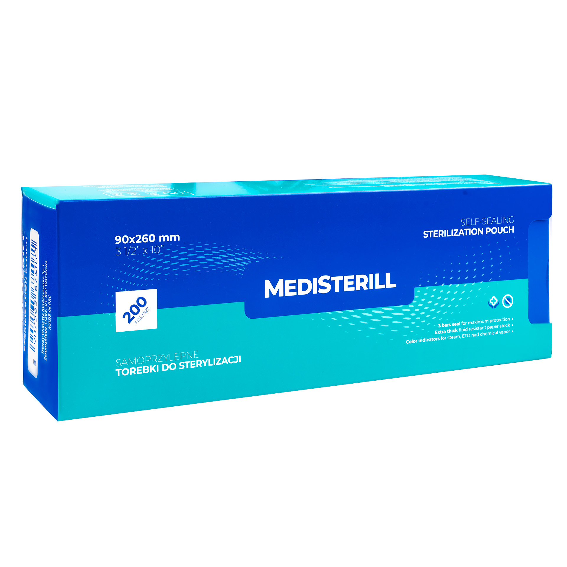 

Torebki do sterylizacji autoklaw 90x260 200szt.