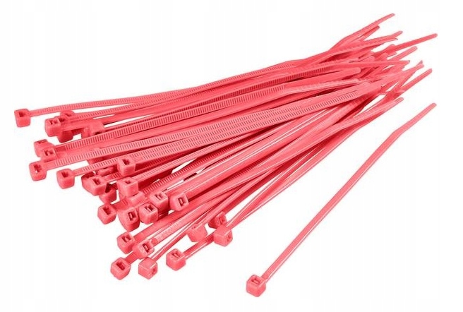 100szt OPASKI ZACISKOWE TRYTKI CZERWONE 2,5X200 mm Kod producenta CZERWONE 2,5X200