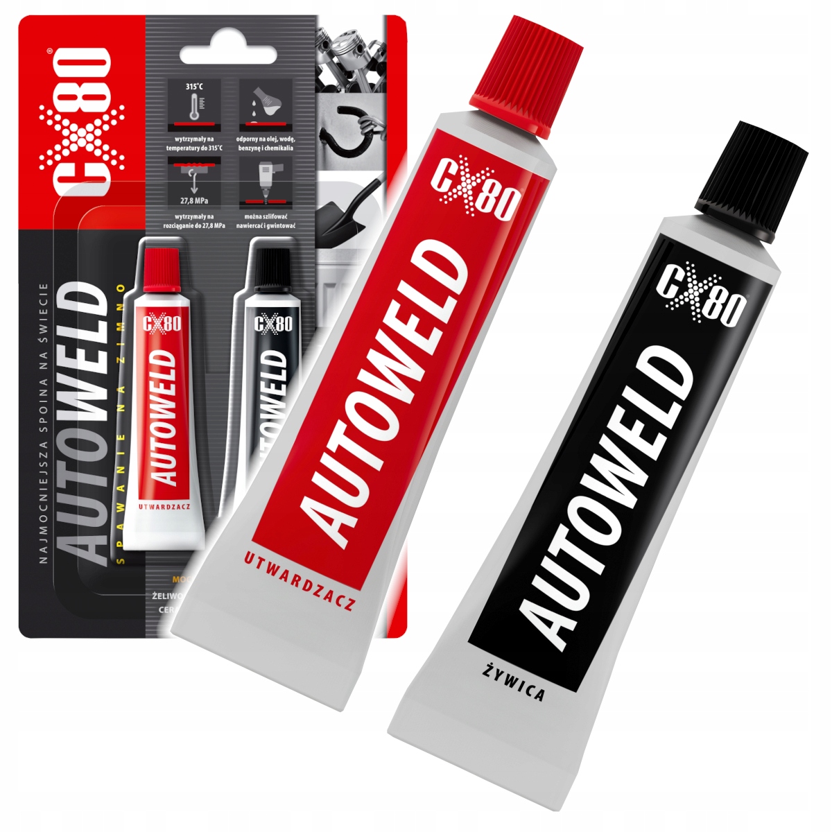 Żywica epoksydowa CX80 Auto Weld Spawanie na zimno 2x27g Tubka