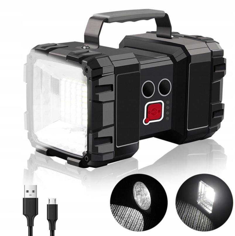 МОЩНЫЙ ФОНАРИК ПРОЖЕКТОР СВЕТОДИОДНАЯ ЛАМПА АККУМУЛЯТОРНАЯ USB