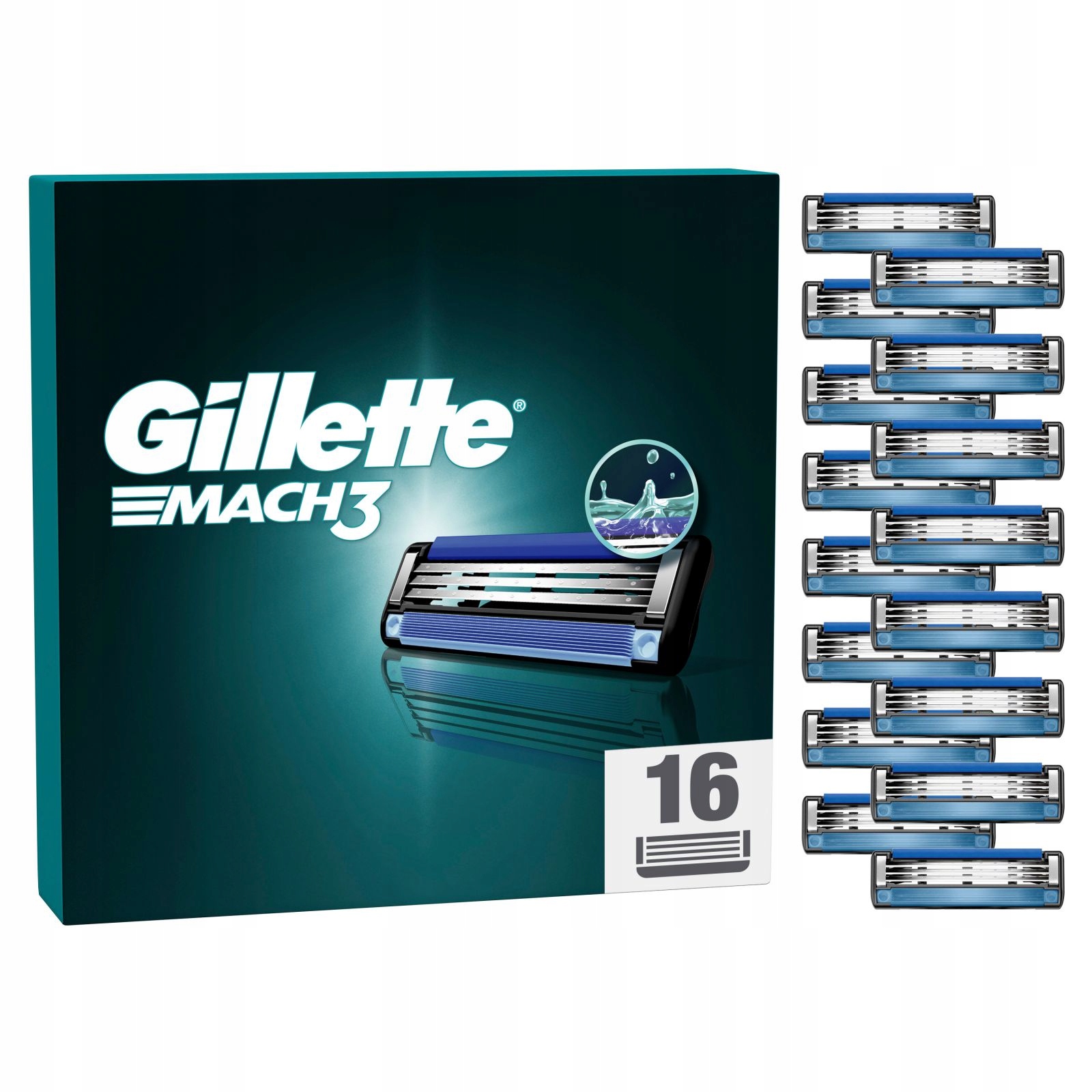 Gillette MACH3 Razor Blades Blue/black 16 Kusů