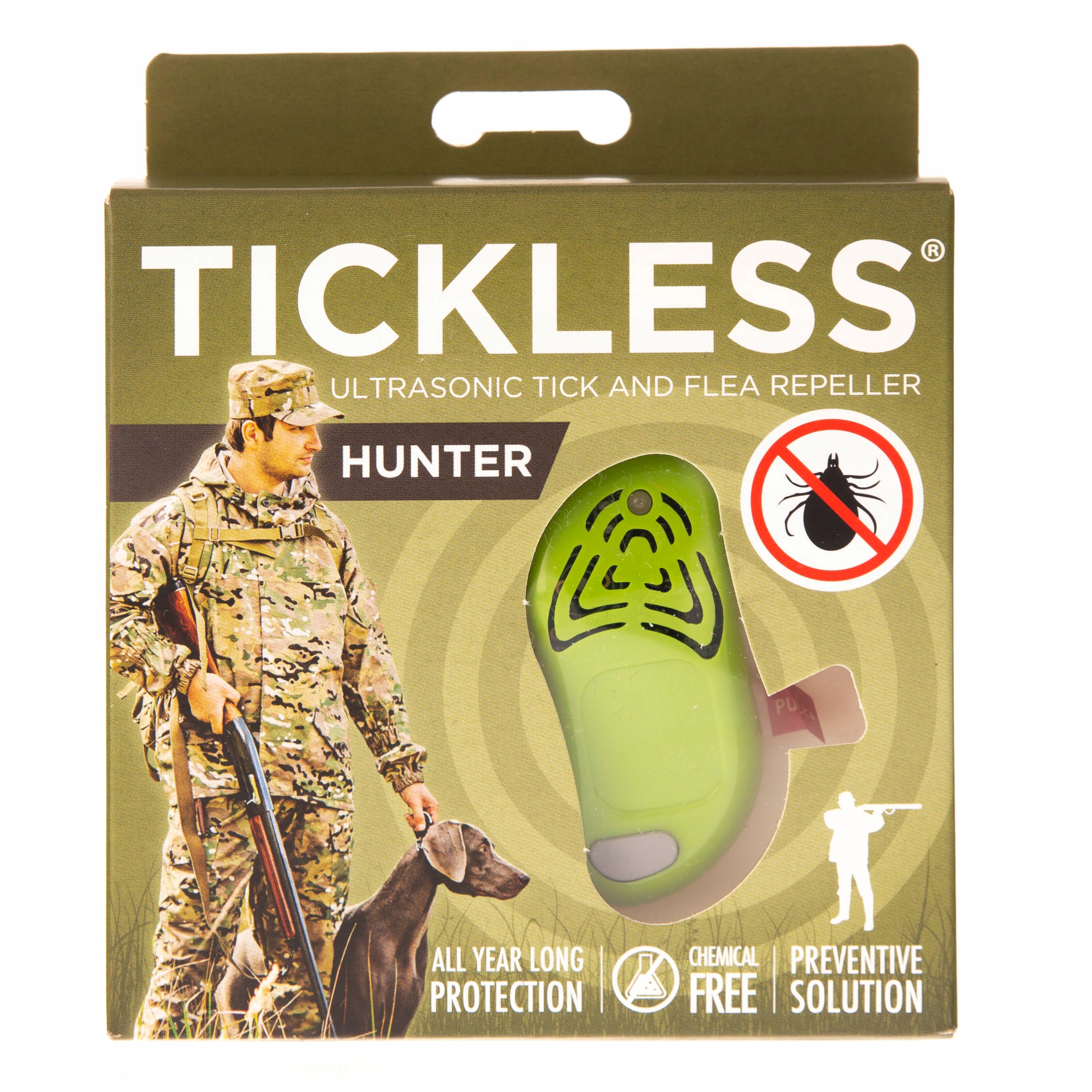 Tickless Hunter Zařízení na ochranu před klíšťaty Zelené