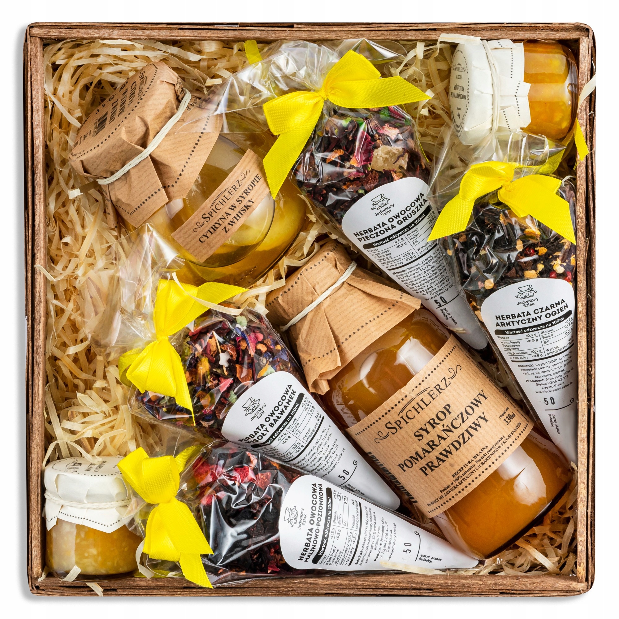 Box prezentowy zestaw Herbat Kosz dla babci dziadka na urodziny