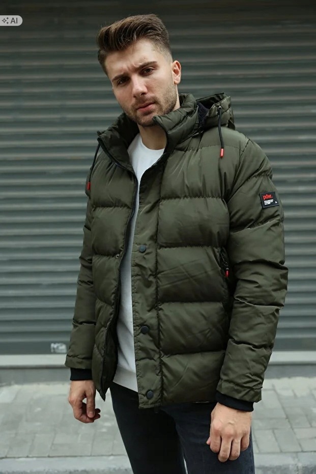 Pánská Prošívaná Bunda S Kapucí Ve Sportovním Stylu S 5IA