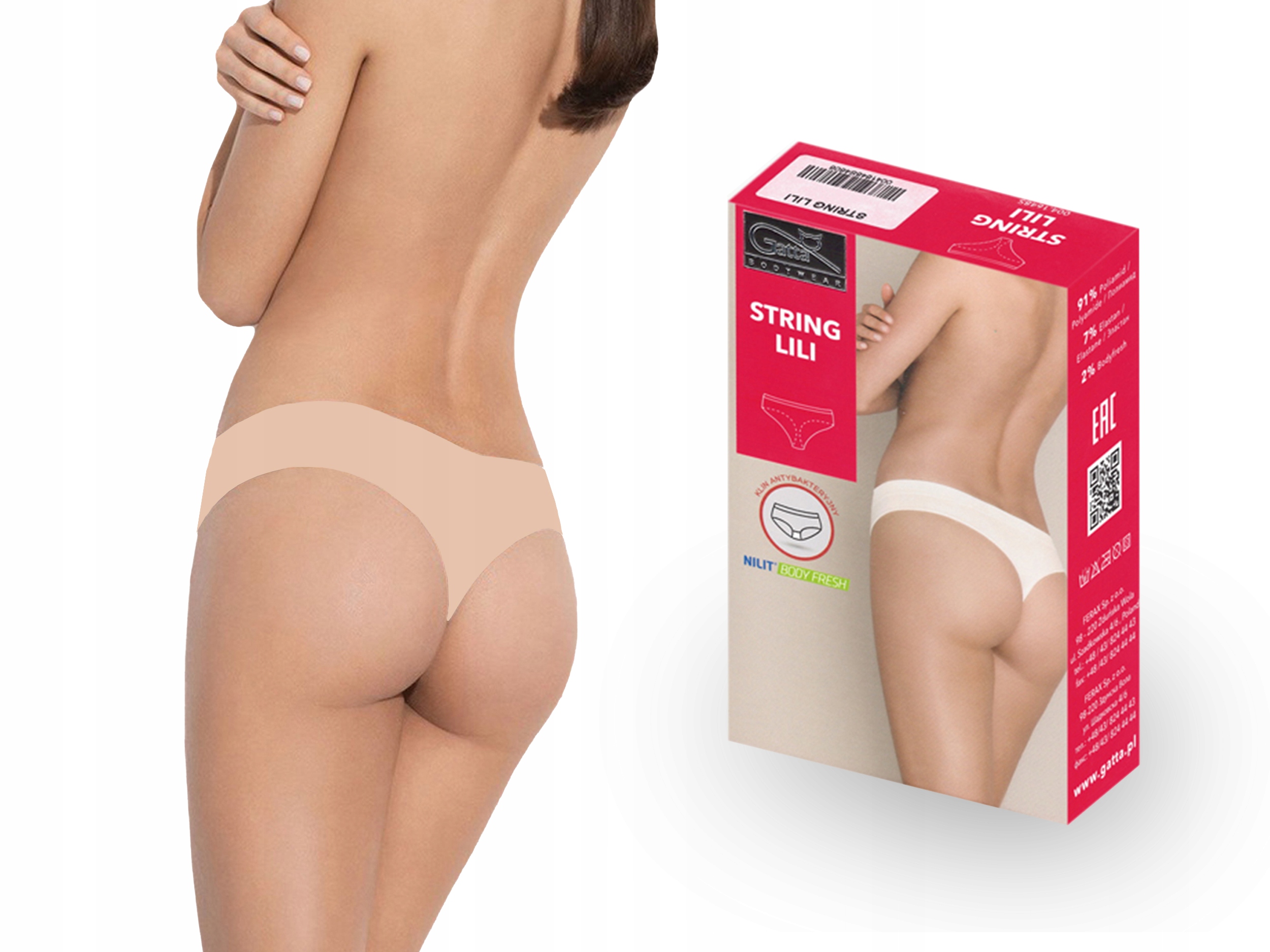 

Gatta stringi Lili String, bezszwowe, natural, S