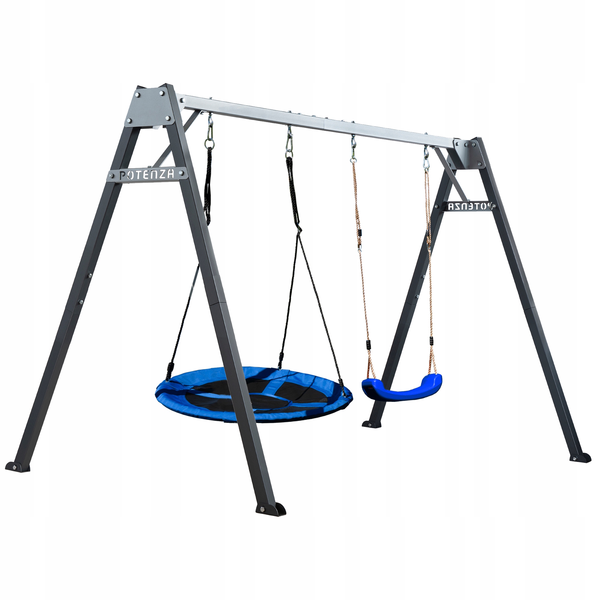 Potenza Huśtawka ogrodowa dla dzieci stelaż Ocynk Polski, bocianie gniazdo