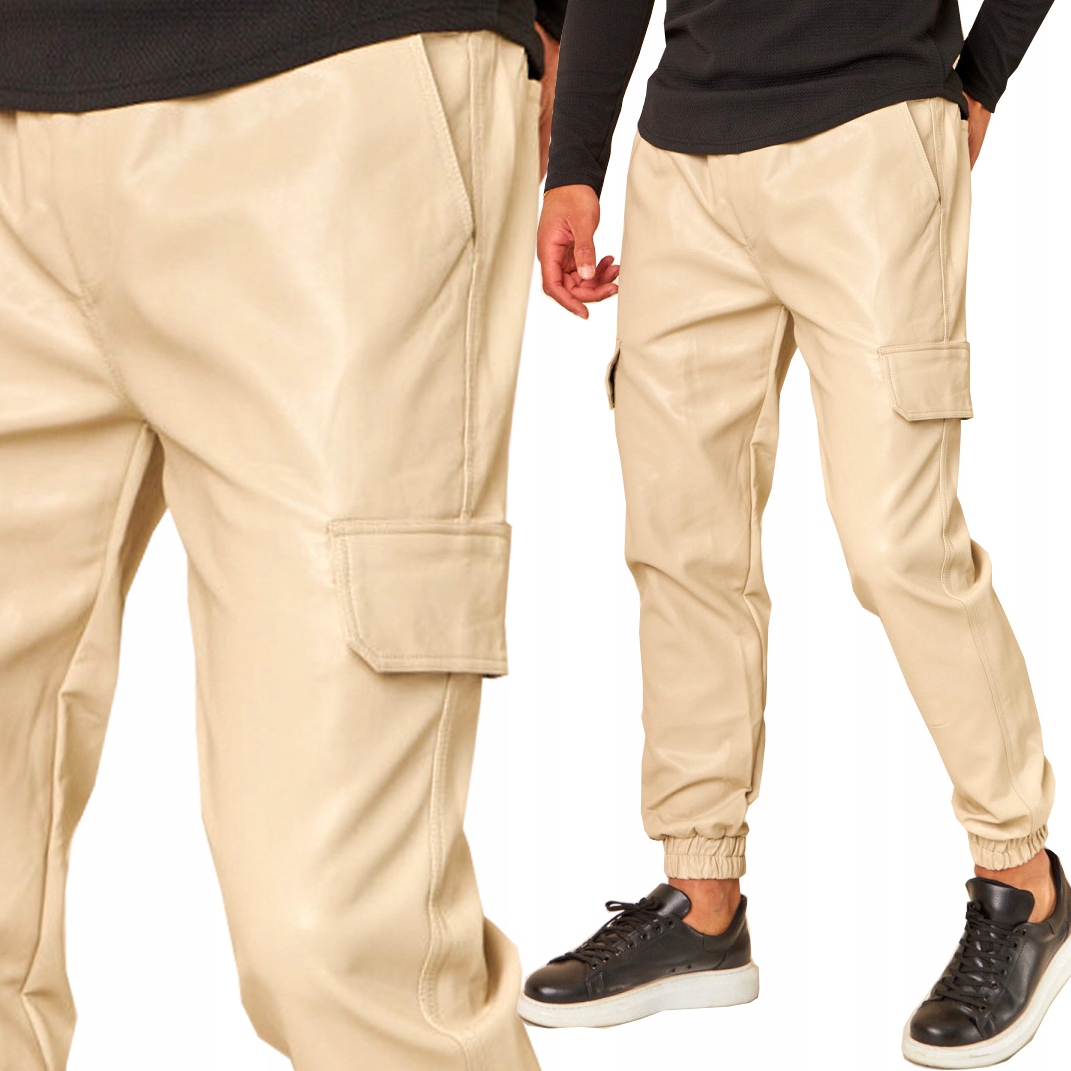 Kalhoty Casuala Joggery Kůže Kapsáče Kožené