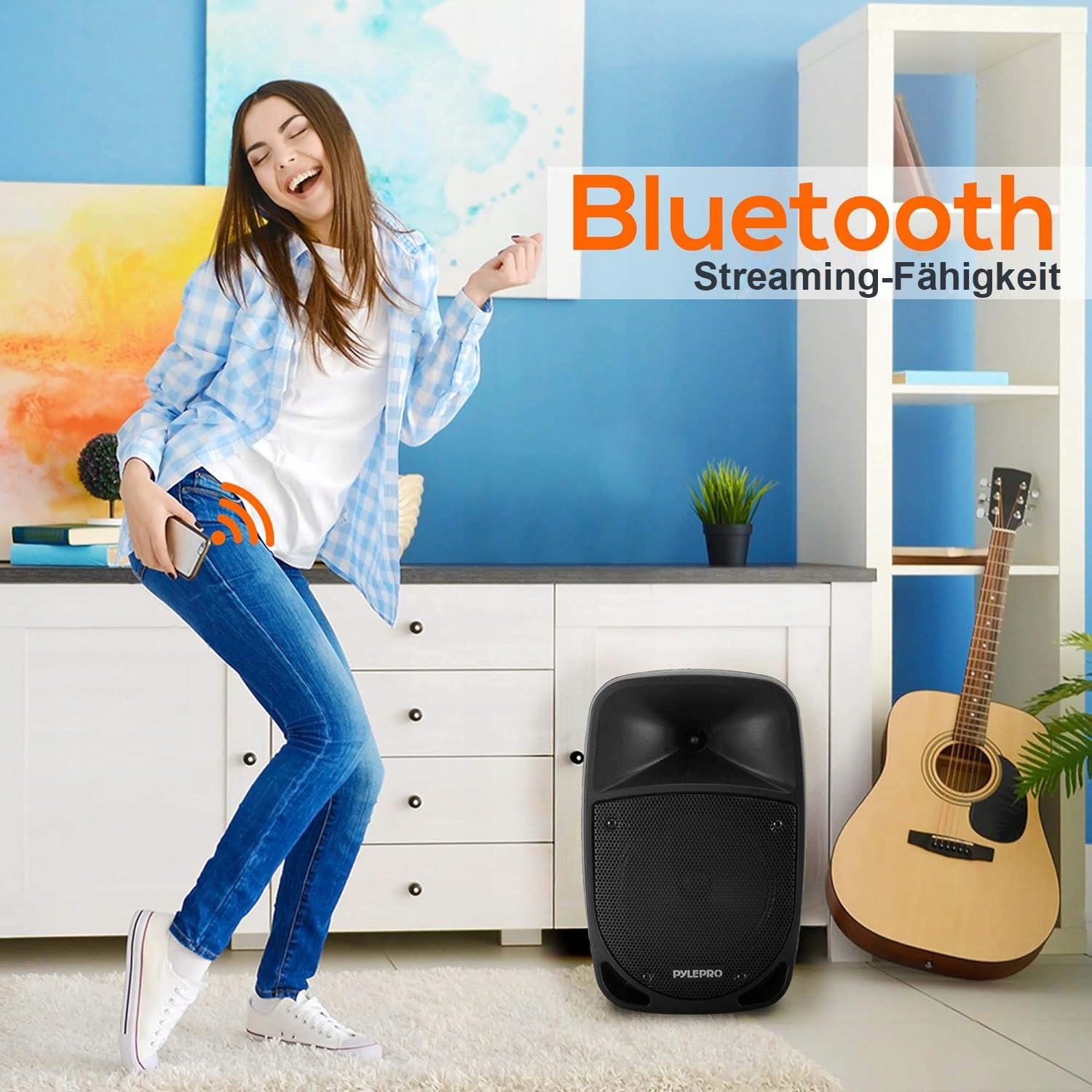 PYLE Przenośna Karaoke Maszyna Bluetooth 800W Zestaw Głośnik Party LED — miniatura 5