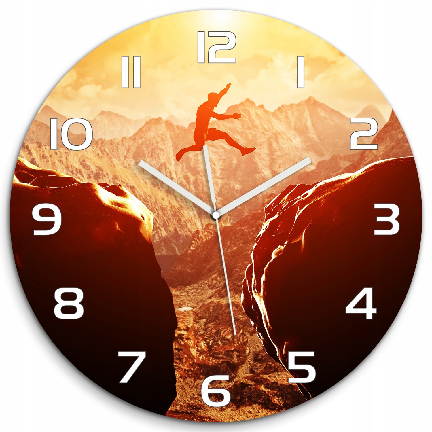 

Cichy szklany zegar Skok nad przepaścią fi 60 cm