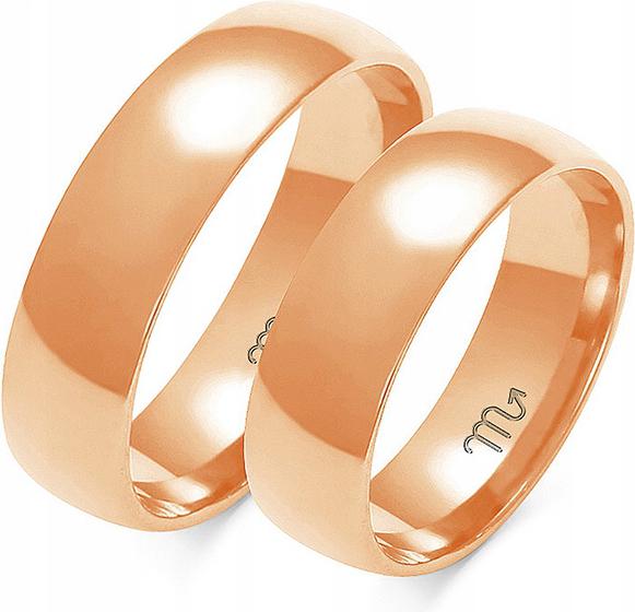 Růžový snubní prsten 14K zlatý 585 r 25 dámský s gravírováním
