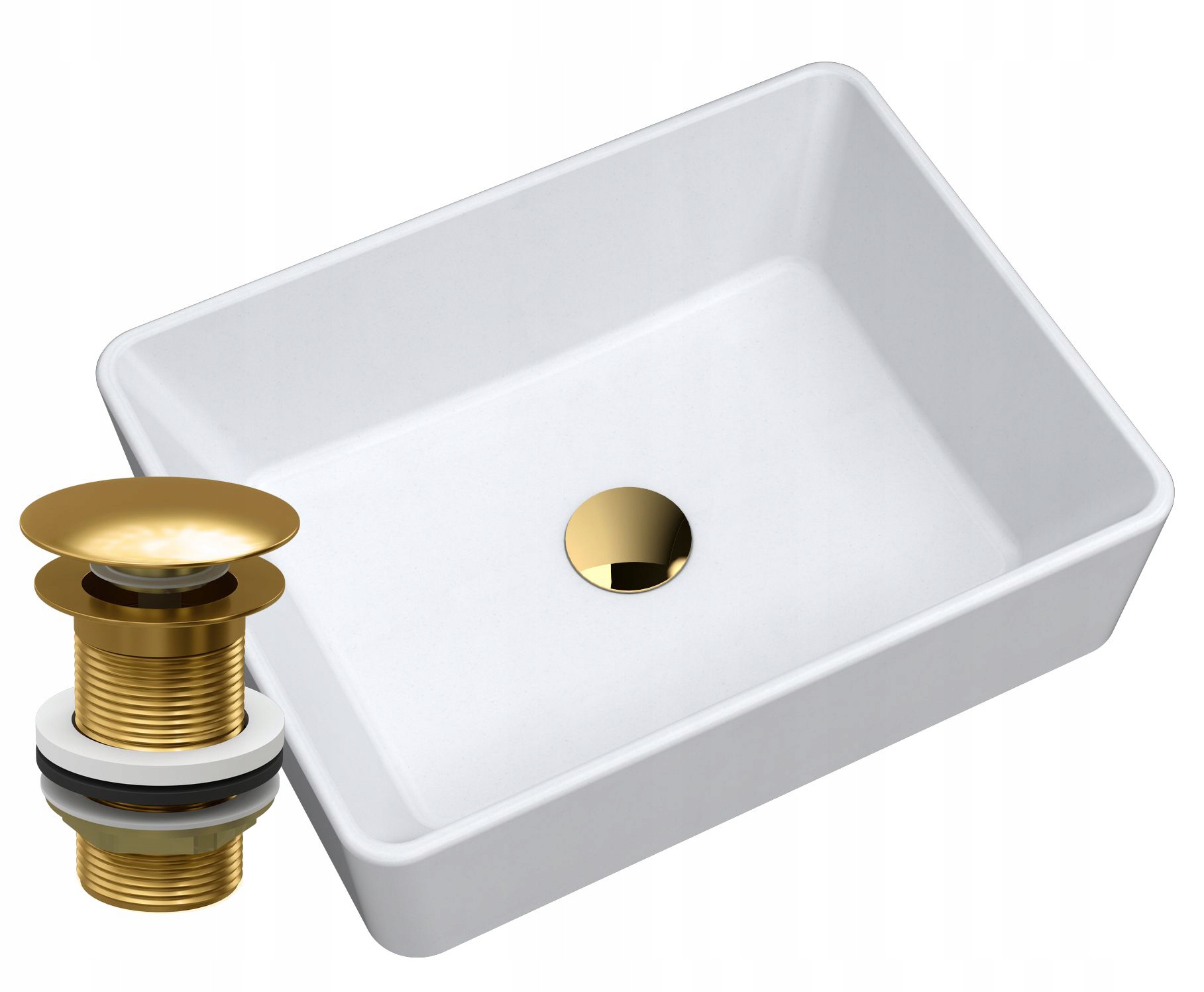 Granitová Umývadlová Doska, Biela, Zlatý Korok