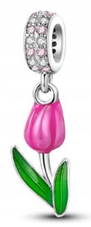 

Charms Tulipan Kwiat Charms Srebro 925