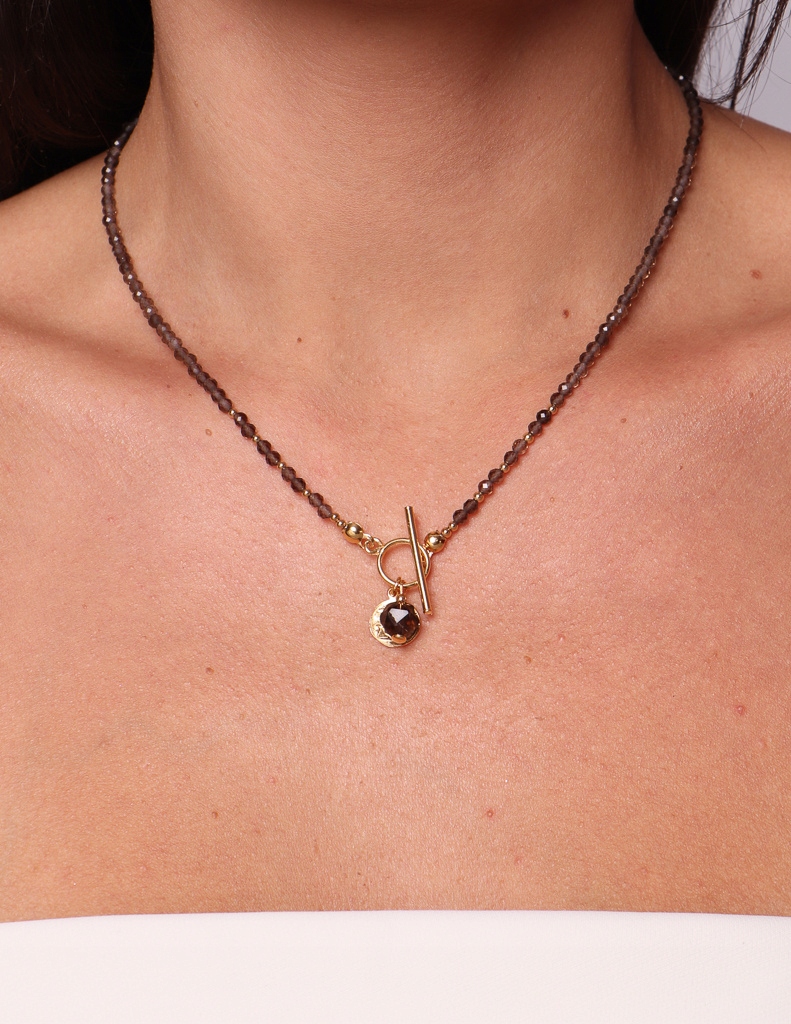 Náhrdelník z kouřového křemene s přívěskem