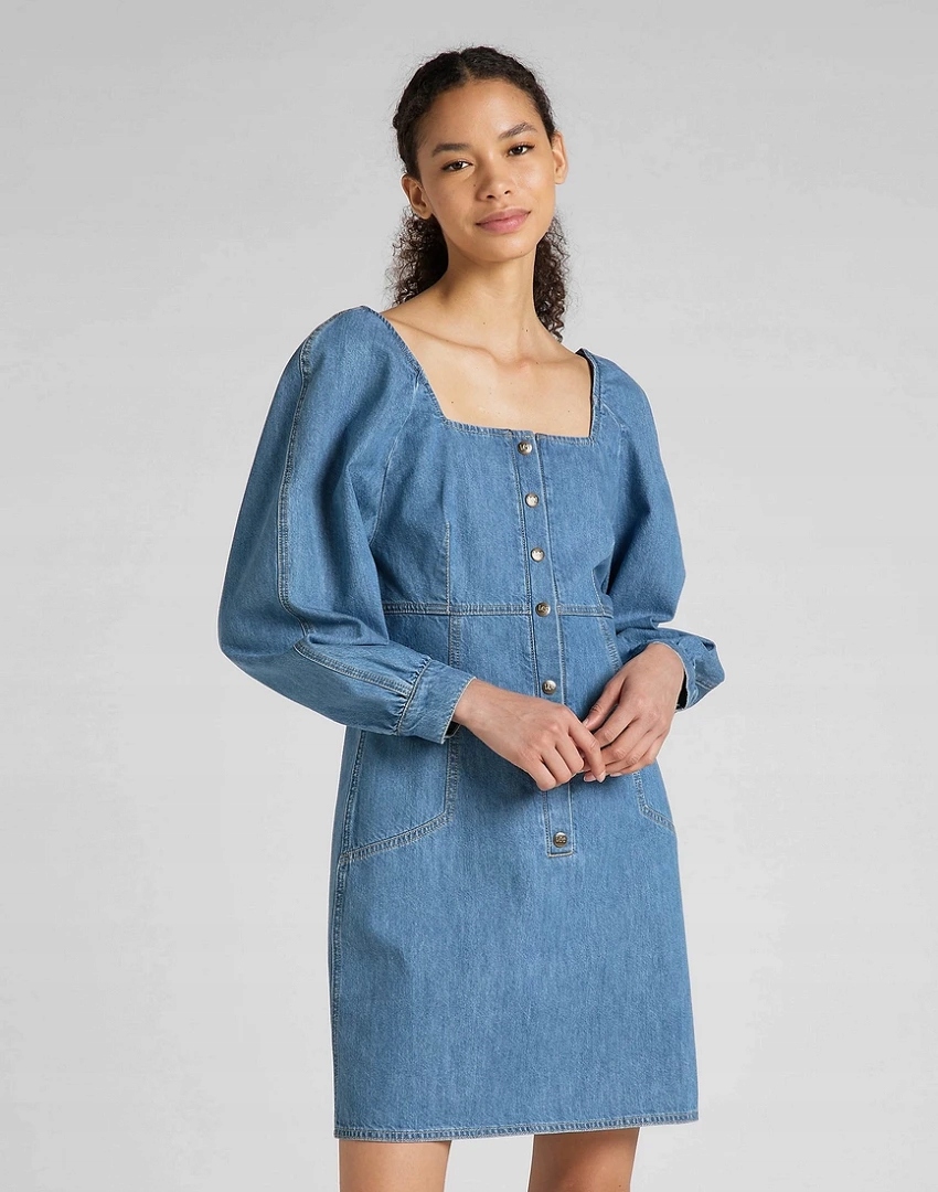 Dámské šaty Lee Puff Sleeve Dress MID Stone L50ZAUQZ L