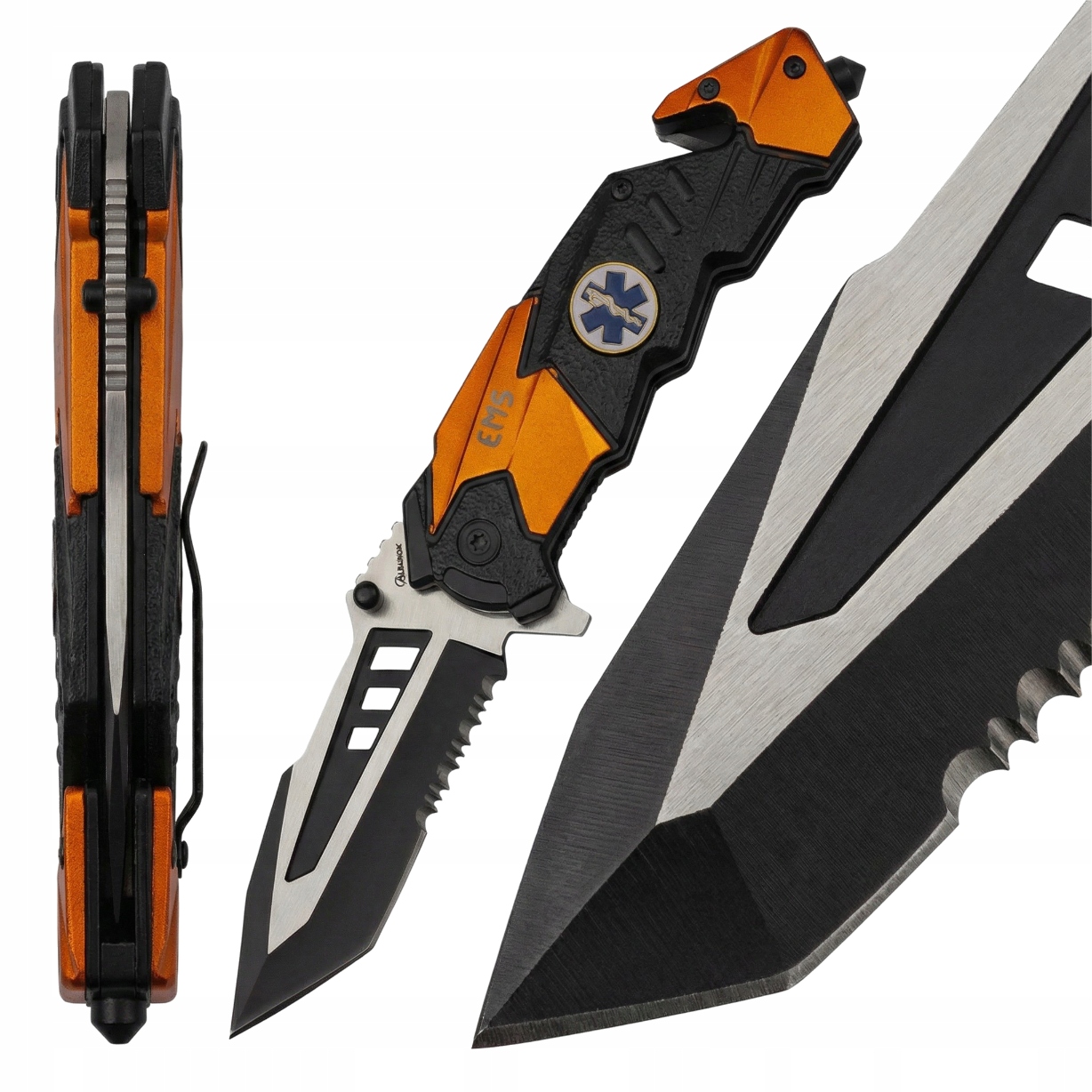 Nůž Albainox rescue tanto sbíječ pásů ocel 3Cr13Mov N384B