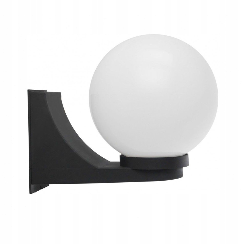 

Czarny kinkiet zewnętrzny elewacyjny biała kula