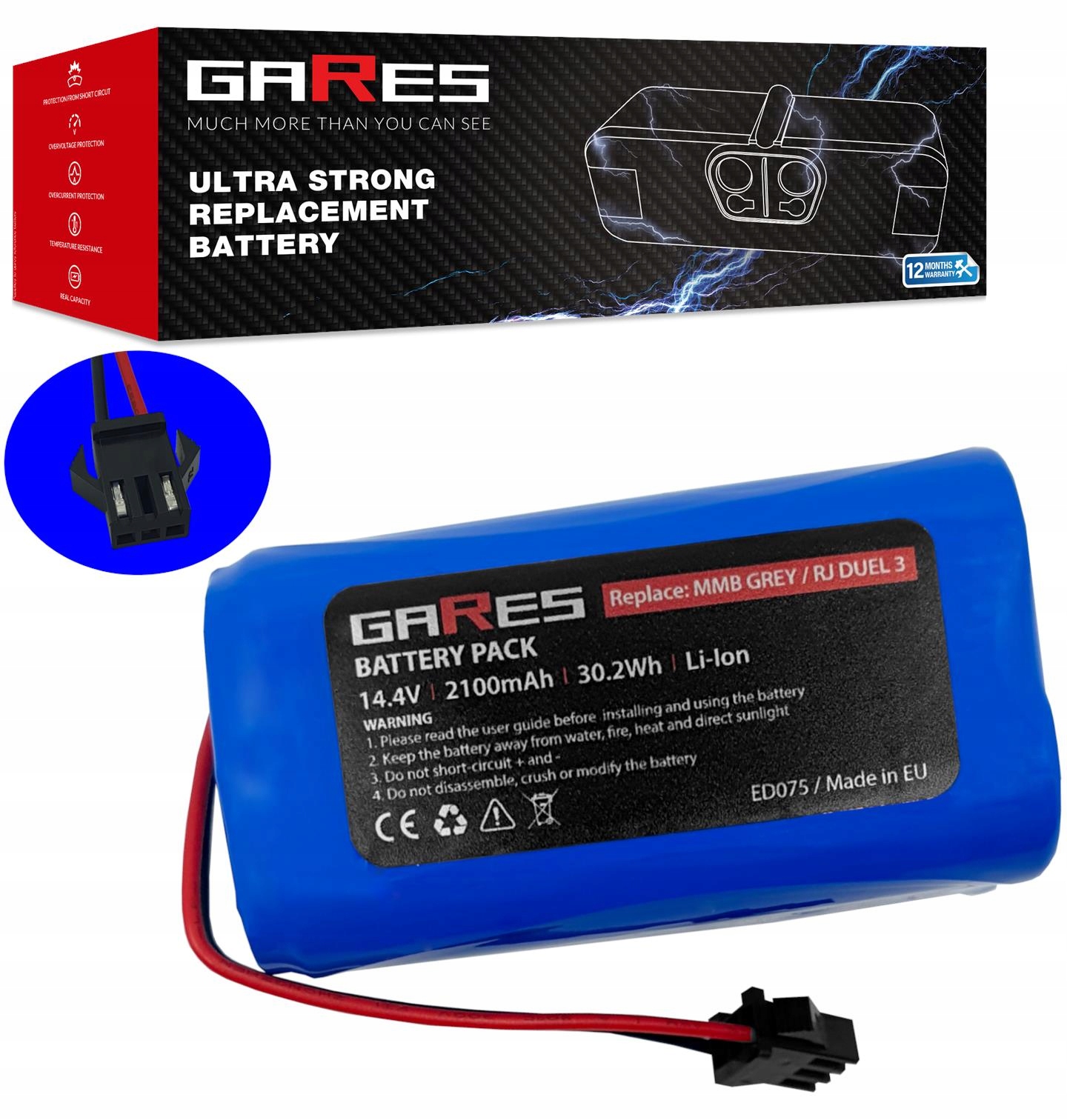 Akumulátor Gares pro Venga RVC3000 14,4V 2,1Ah